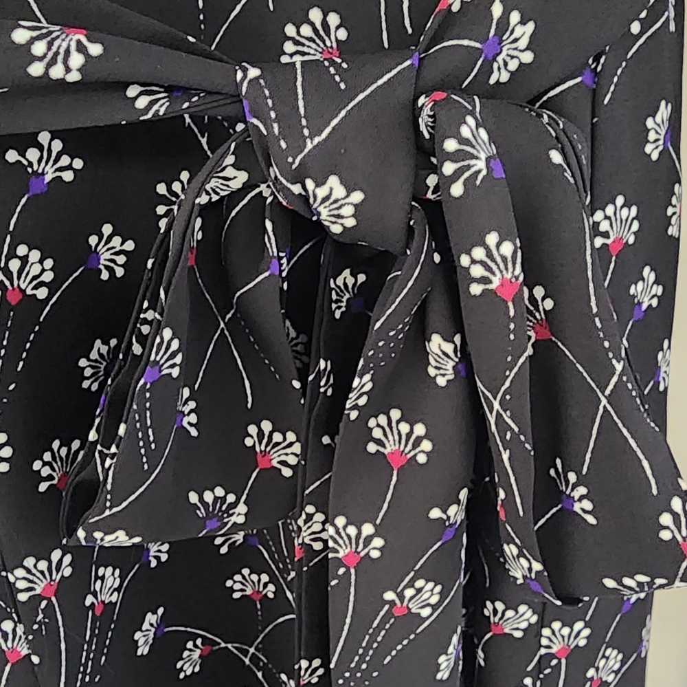 Maison Jules v-neck black dandelion spark floral crop wide leg pant jump… - Picture 9 of 14
